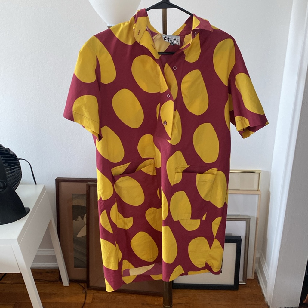 Dusen Dusen Polka Dot Short Sleeve Shirt Dress — image 2 of 3